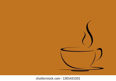 coffee cup logo on brown background
