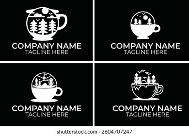 Coffee cup logo set. Coffee cup logo design. Vector illustration