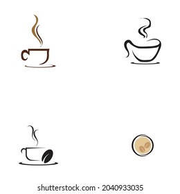 Coffee cup logo set  template vector icon - Vector