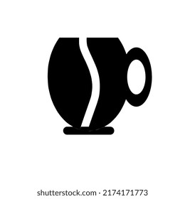 Coffee Cup Logo Shaped Coffee Bean. Simple Vector.