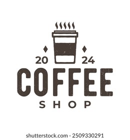 coffee cup logo for coffee shop, cafe or any business related to coffee. coffee shop vintage logo.