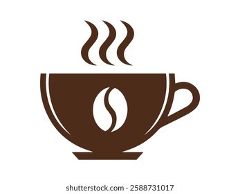 Coffee cup logo,  silhouette icon, tea cup logo, symbols vector illustration silhouette image template. eps 10.