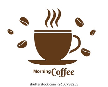 coffee cup logo in silhouette style, coffee cup silhouette