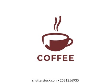 coffee cup logo. simple cafe drink vector design template