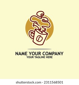 coffee cup logo simple icon design illustration