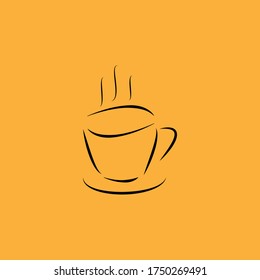 coffee cup logo with a simple line design