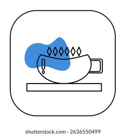 Coffee cup logo with smoke, simple line cup logo and icon, suitable for coffee or hot drink cafe logo or icon