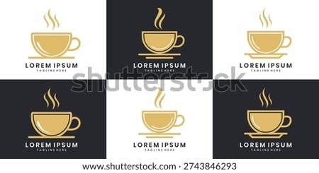 Coffee cup logo with steam for cafe branding