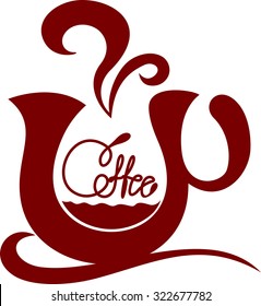 coffee cup logo style floral concept