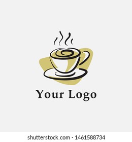 coffee cup logo template in abstract style