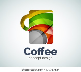 Logo-Vorlage für den Kaffee, abstraktes, elegantes Hochglanzsymbol