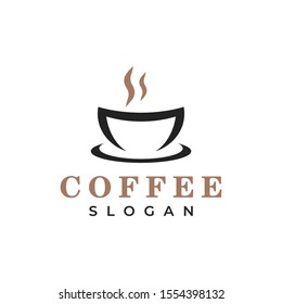 Coffee cup logo template design. Vector coffee cup.