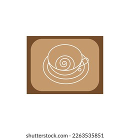 ilustración de vector de color abstracto de la línea de diseño del logotipo de taza de café