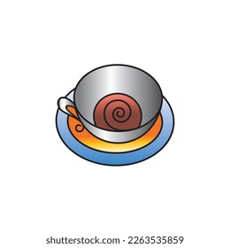 coffee cup logo template design line abstract color vector illustration