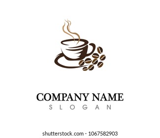 Coffee cup Logo Template vector icon design hot drink vector illustration cafe logo , mug , cup tea, milk drinks menu, business logo
