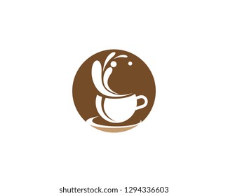 Coffee cup logo template vector icon