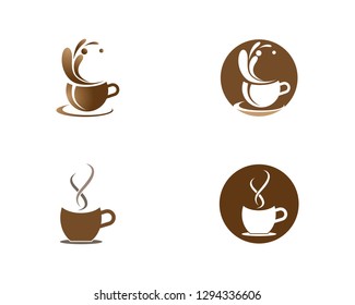 Coffee cup logo template vector icon