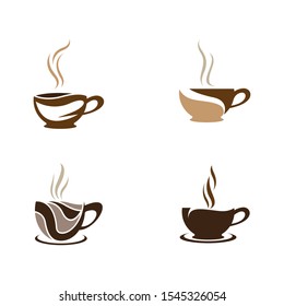 Diseño de ilustración de icono vectorial de la plantilla de logotipo de café