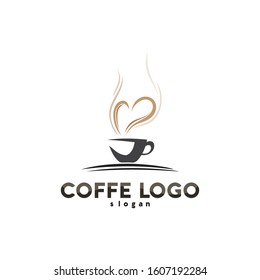 Coffee cup Logo Template vector icon design and coffe black