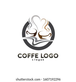 Coffee cup Logo Template vector icon design and coffe black