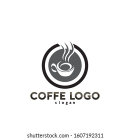 Coffee cup Logo Template vector icon design and coffe black