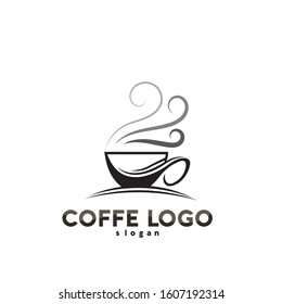 Coffee cup Logo Template vector icon design and coffe black