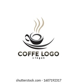 Coffee cup Logo Template vector icon design and coffe black