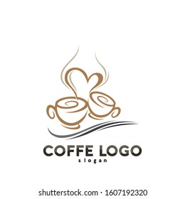 Coffee cup Logo Template vector icon design and coffe black