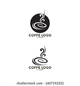 Coffee cup Logo Template vector icon design and coffe black