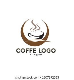 Coffee cup Logo Template vector icon design and coffe black