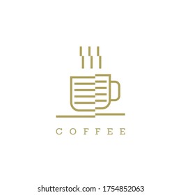 Coffee cup logo template vector icon style design