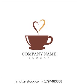 Diseño de icono vectorial de plantilla de logotipo de taza de café