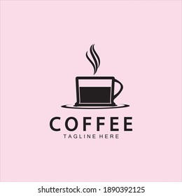 Diseño de la ilustración del icono de la plantilla del logotipo de la taza de café