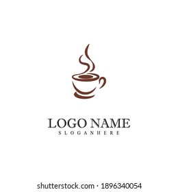 Diseño de icono vectorial de plantilla de logotipo de taza de café