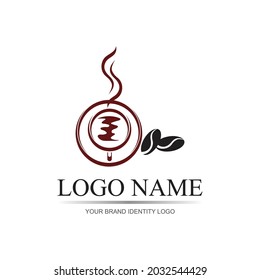 Coffee cup logo template vector icon - Vector