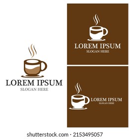 Diseño de icono vectorial de plantilla de logotipo de taza de café