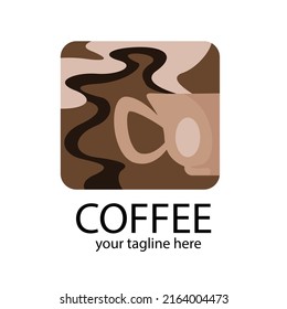 Coffee cup Logo Template vector icon design and coffe black