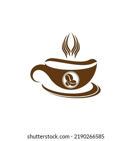 Diseño de iconos vectoriales de la plantilla del logotipo de la copa de café