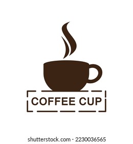 Coffee cup logo template vector flat design