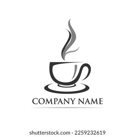 Icono del vector de plantilla de logotipo de taza de café Vector libre