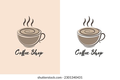 Coffee cup logo template vector icon design for coffee shop