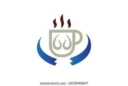 Taza de café Logo Plantilla Vector icono diseño libre Vector logo diseño