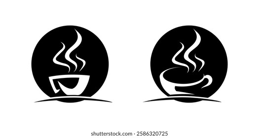 Coffee cup Logo Template vector icon design and coffe black