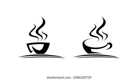 Coffee cup Logo Template vector icon design and coffe black