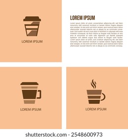 Coffee cup logo vector design Cups of coffee tea collection