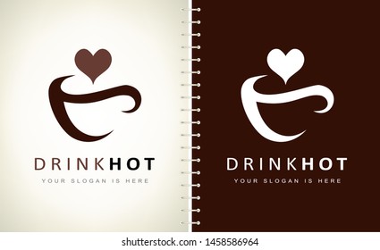 Coffee cup logo. Cup logo vector. Dishes for hot drinks. Logo design vector illustration.