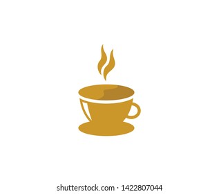 Coffee cup logo vector icon 