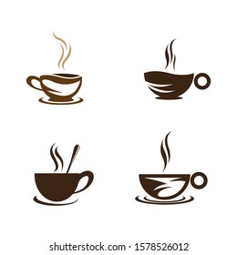 Coffee cup logo  vector icon illustration design