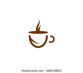Coffee cup logo vector icon 