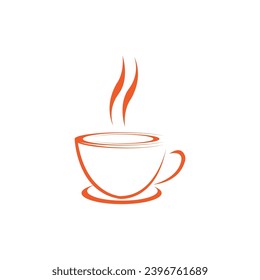 Coffee cup logo vector icon illustration design